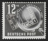 12+3 Pf 1949 
Briefmarken / Postmarken, Deutschland / Germany. DDR. Tag der Marke. 12+3 Pf 1949. Mi.Nr.: 245 **