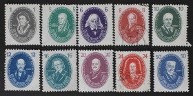 1-50 Pf 1950 
Briefmarken / Postmarken, Deutschland / Germany. DDR. Akademie der Wissenschaften. 1-50 Pf 1950. Mi.Nr.: 261-270 ** ⊛