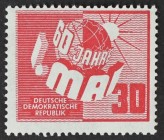 30 Pf 1950 
Briefmarken / Postmarken, Deutschland / Germany. DDR . "60 Jahre 1. Mai" 30 Pf 1950. Mi.Nr.: 250 **