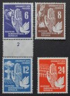 6, 8, 12, 24 Pf 1950 
Briefmarken / Postmarken, Deutschland / Germany. DDR. Friedenstag. 6, 8, 12, 24 Pf 1950. Mi.Nr.: 276 - 279 **