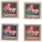 Lot von 4 stück 1920 
Briefmarken / Postmarken, Lettland / Latvia. Rotes Kreuz. Lot von 4 stück 1920. **