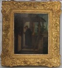 Ölgemälde 
Kunst und Antiquitäten / Art and antiques. Ölgemälde. "Ungebetener Gast". 1800-1899 Jahr. Holland. Ironische Kunst. Maße Gemälde: 24.5 x 2...