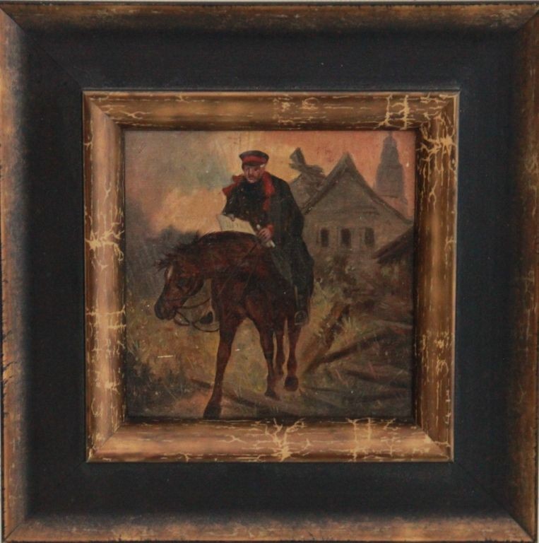 Ölgemälde 
Kunst und Antiquitäten / Art and antiques. Ölgemälde. "Brief vom Hau...