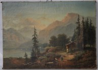 Ölgemälde 
Kunst und Antiquitäten / Art and antiques. Ölgemälde. August Seidel. Bayerische Landschaft. Öl auf Leinwand. 48,3 cm x 35,4 cm. Ungerahmt...