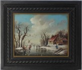 Ölgemälde 
Kunst und Antiquitäten / Art and antiques. Ölgemälde. Niederländische Landschaft. Winter. Maße mit Rahmen: 36 x 30 cm. Signiert M. Merijsi...