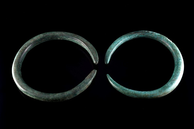 Bronze Age, Pair of Bronze Penannular Bracelets, c. 2nd Millennium BC (11-11.5cm...