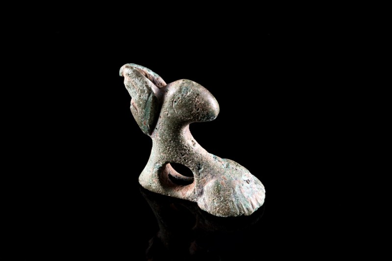 Thraco-Scythian, Bronze Belt Mount in form of a bird's head. c. c. 5th - 3rd cen...