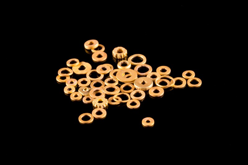 Lot of 48 Hellenistic Jewelry Ring Elements, c. 3rd-1st century BC (2-3mm, 1.6g)...