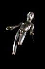 Roman Bronze Figure of Apollo. c. 1st-3rd century AD (7.6cm). The god standing facing, holding a patera in right hand. Feet and part of the left leg m...