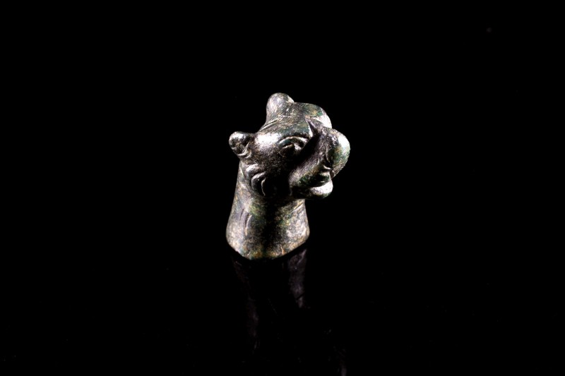 Roman Bronze Axle Cap, c. 2nd-3rd century AD (3.2cm). Intact, nice green patina.