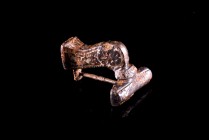 Roman Bronze Bow Fibula, c. 3rd-4th century AD (3.8cm). Inlay decoration partially preserved.