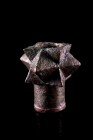 Medieval 'Polyhedral’ Mace Head. c. 12th-14th century (3.7- 5.7cm). A robust casting comprising a long tubular socket with narrow collar and three row...