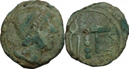 Etruria, Populonia. AE Triens of 10-Units, late 3rd century BC