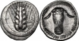 Southern Lucania, Metapontum. AR Triobol, c. 470-440 BC