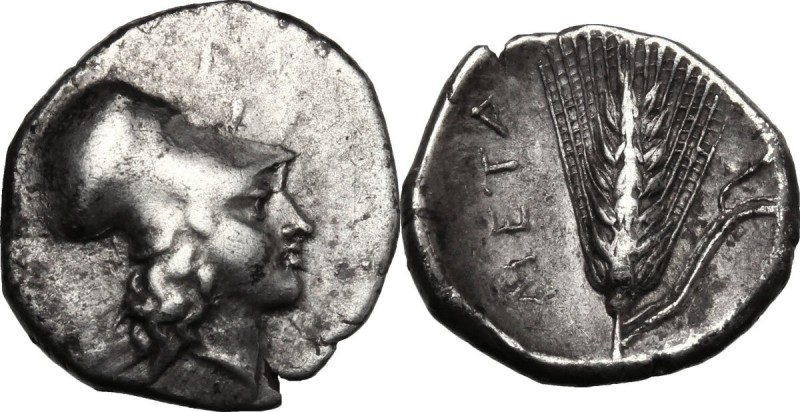 Greek Italy. Southern Lucania, Metapontum. AR Diobol, c. 325-275 BC. AR Diobol, ...