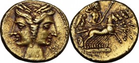 Central and Southern Campania, Capua.  Carthaginian at \"Capua\"""" (c. 216-211 BC).. EL 3/8 Shekel"""