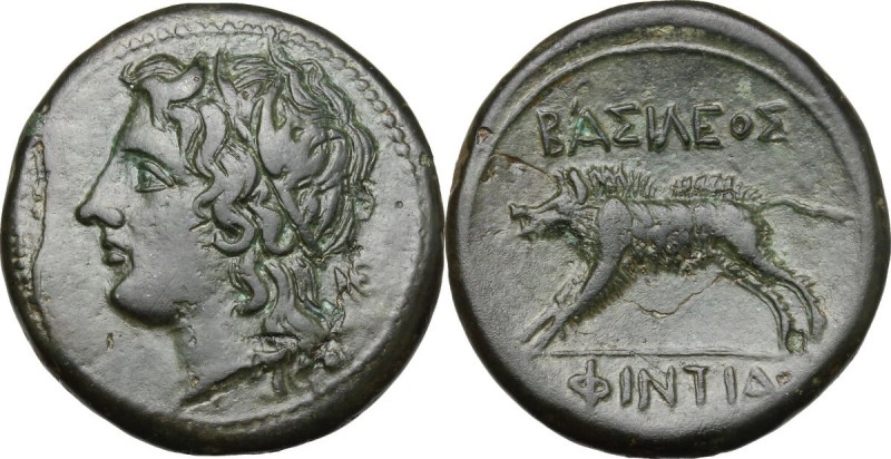 Sicily. Akragas. Phintias, (Tyrant, 287-279 BC). AE 22 mm. c. 282-279 BC. D/ Wre...