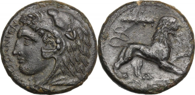 Sicily. Messana. AE Litra, c. 278-275 BC. D/ MEΣΣANIΩN. Head of Herakles left, w...