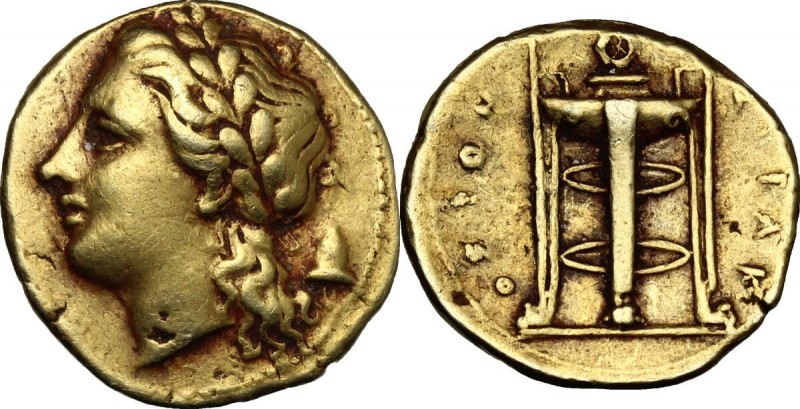 Sicily. Syracuse. Agathokles (317-289 BC). EL 50 Litrai-Hemistater, 306-305 BC. ...