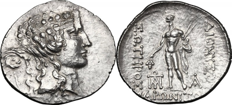 Continental Greece. Thrace, Maroneia. AR Tetradrachm, c. 189-45 BC. D/ Wreathed ...