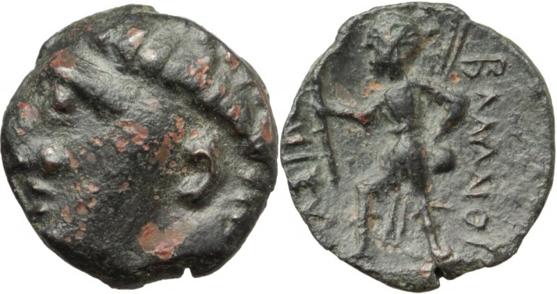 Continental Greece. Illyria. King Ballaios (190-175 BC). AE 17 mm. D/ Head of Ba...