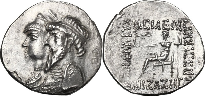 Greek Asia. Kings of Elymais. Kamnaskires III, with Anzaze (c. 82-72 BC). AR Tet...