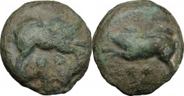 Apollo/Apollo series. . AE Cast Quadrans, c. 275-270 BC