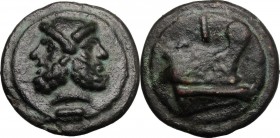 Janus/Prow to right libral series.. AE Cast As, c. 225-217 BC