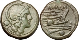 Post-semilibral series.. AE Uncia, c. 215-212 BC