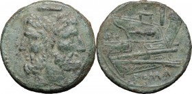 Anonymous. AE As, Luceria mint. Fourth series, c. 206-195 BC