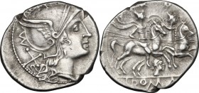 Female head series (Horatius?).. AR Denarius, c. 206-200 BC