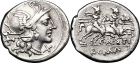 C. Antestius.. AR Denarius, 146 BC