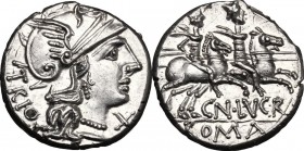 Cn. Lucretius Trio.. AR Denarius, 136 BC