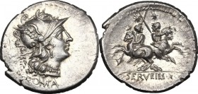 C. Servilius M.f.. AR Denarius, 136 BC