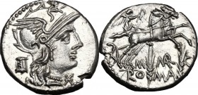 M. Marcius Mn. f. . AR Denarius, 134 BC