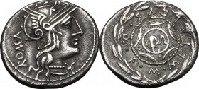M. Caecilius Q. f. Q. n. Metellus.. AR Denarius, 127 BC