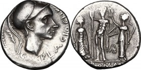 Cn. Blasio Cn. f.. AR Denarius, 112-111 BC