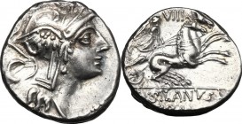 D. Silanus L.f.. AR Denarius, 91 BC