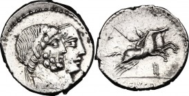 C. Censorinus.. AR Denarius, 88 BC