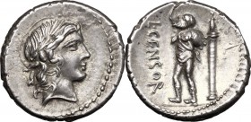 L. Censorinus. . AR Denarius, 82 BC