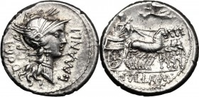 L. Manlius Torquatus.. AR Denarius, 82 BC