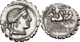 C. Naevius Balbus.. AR Denarius serratus, 79 BC