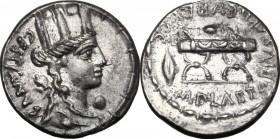 M. Plaetorius M. f. Cestianus.. AR Denarius, 67 BC