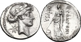 Q. Pomponius Musa.. AR Denarius, 66 BC