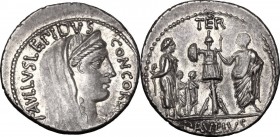 L. Aemilius Lepidus Paullus. . AR Denarius, 62 BC
