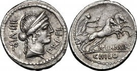 L. Flaminius Chilo.. AR Denarius, 43 BC