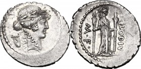 P. Clodius M.f. Turrinus.. AR Denarius, 42 BC