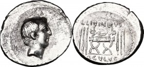 L. Livineius Regulus.. AR Denarius, 42 BC