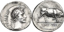 Augustus (27BC-14AD).. AR Denarius, Lugdunum mint, 10 BC