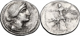 Augustus (27 BC-14 AD) .. AR Denarius, contemporary imitation, Eastern Europe, uncertain tribe